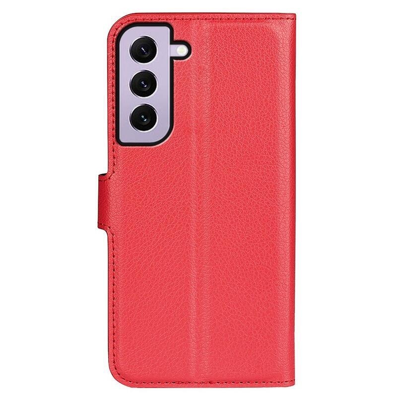 Litchi pénztárca tok Samsung Galaxy S23-hoz - piros