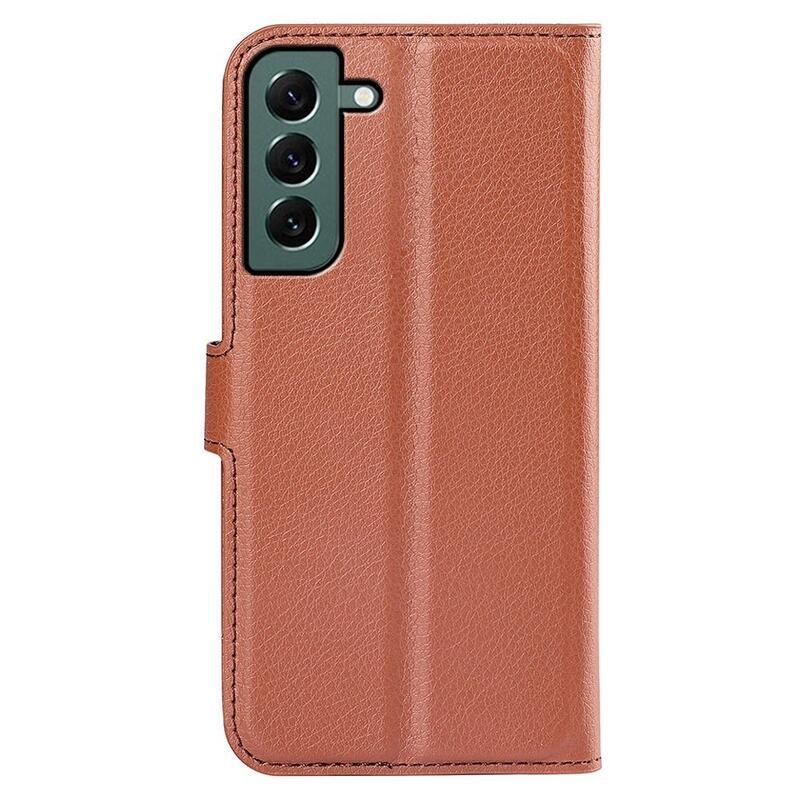 Litchi pénztárca tok Samsung Galaxy S23+-hoz - barna