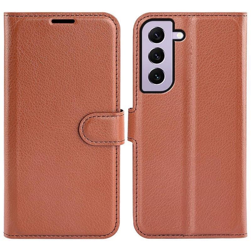 Litchi pénztárca tok Samsung Galaxy S23-hoz - barna