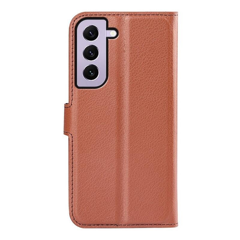 Litchi pénztárca tok Samsung Galaxy S23-hoz - barna