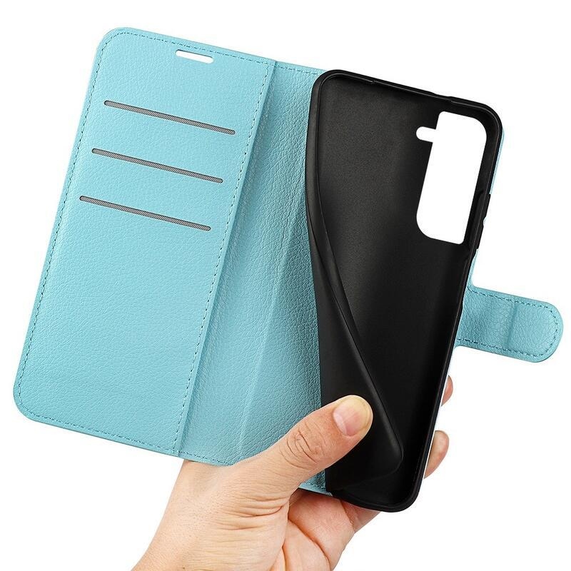 Litchi pénztárca tok Samsung Galaxy S23-hoz - kék