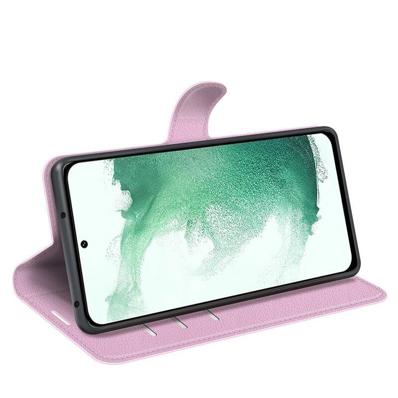 Litchi pénztárca tok Samsung Galaxy S23+ készülékhez - rózsaszín