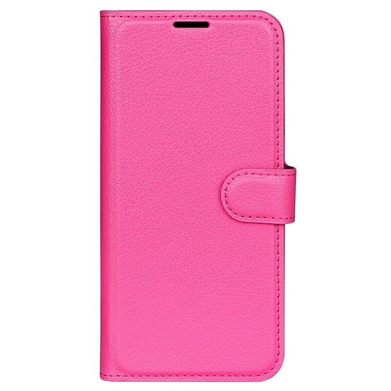 Litchi pénztárca tok Samsung Galaxy S23 Ultra készülékhez - rózsaszínű