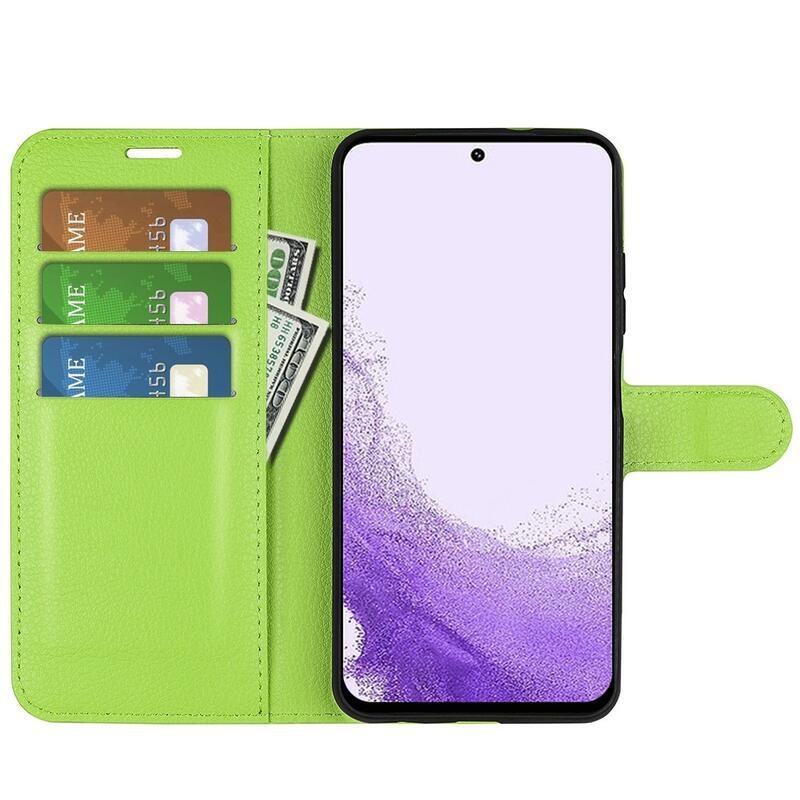 Litchi pénztárca tok Samsung Galaxy S23-hoz - zöld
