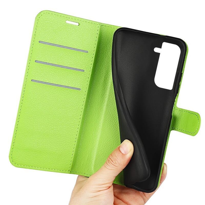 Litchi pénztárca tok Samsung Galaxy S23-hoz - zöld