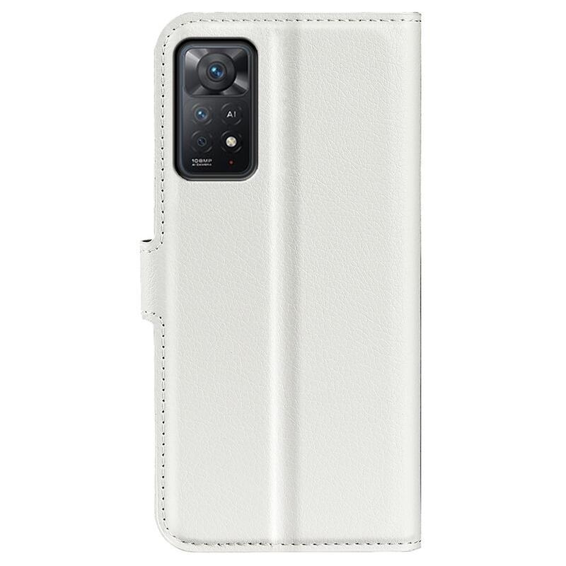 Litchi pénztárca tok Xiaomi Redmi Note 11 Pro 4G/5G - fehér