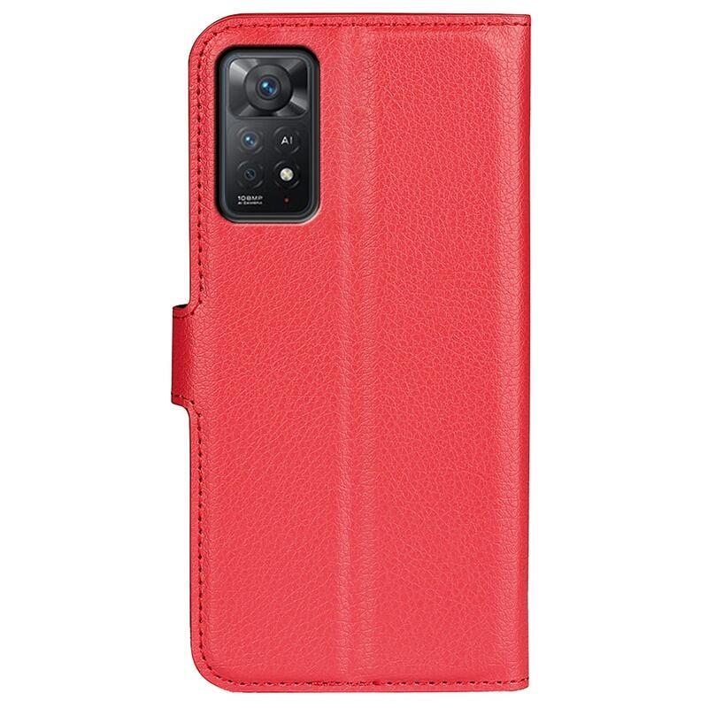 Litchi pénztárca tok Xiaomi Redmi Note 11 Pro 4G/5G - piros