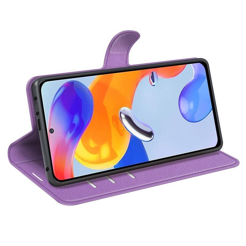 Litchi pénztárca tok Xiaomi Redmi Note 11 Pro 4G/5G - lila