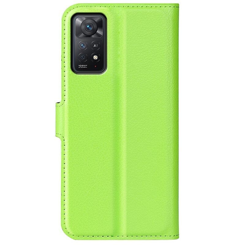 Litchi pénztárca tok Xiaomi Redmi Note 11 Pro 4G/5G - zöld