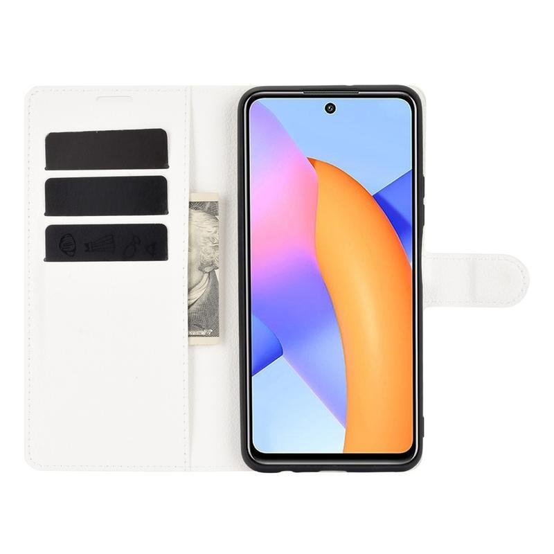 Litchi PU bőr pénztárca tok a Honor 10X Lite-hoz - fehér
