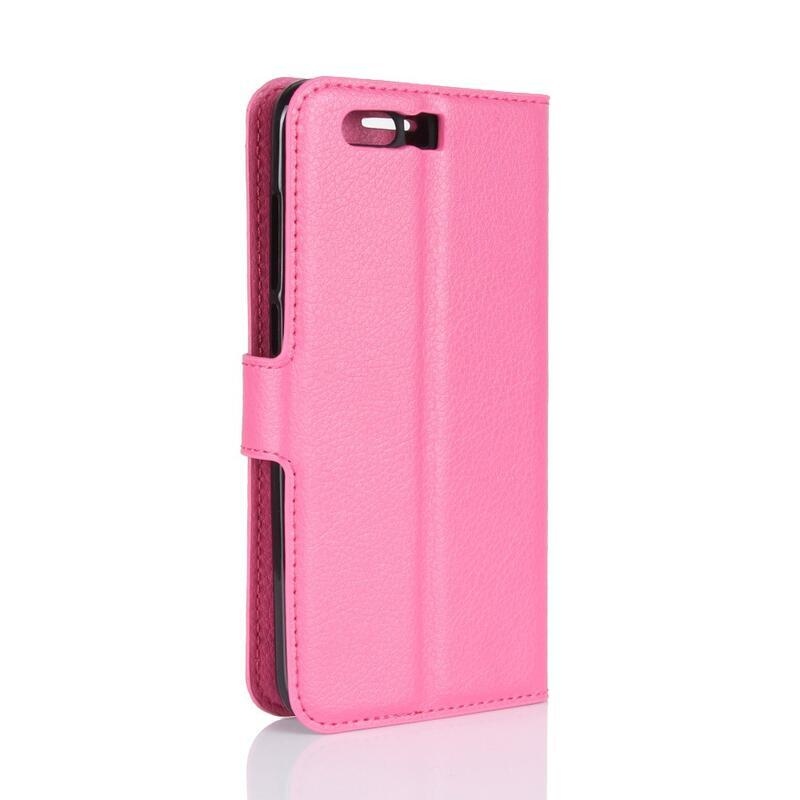 Litchi PU bőr pénztárca tok Honor 9 - rózsa