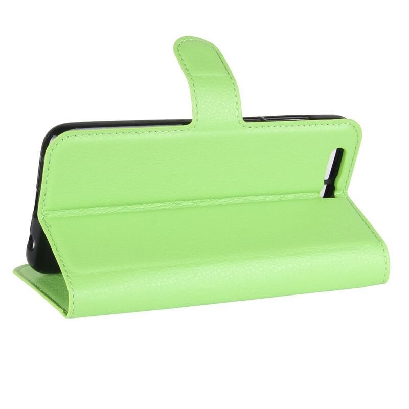 Litchi PU bőr pénztárca tok a Honor 9-hez - zöld