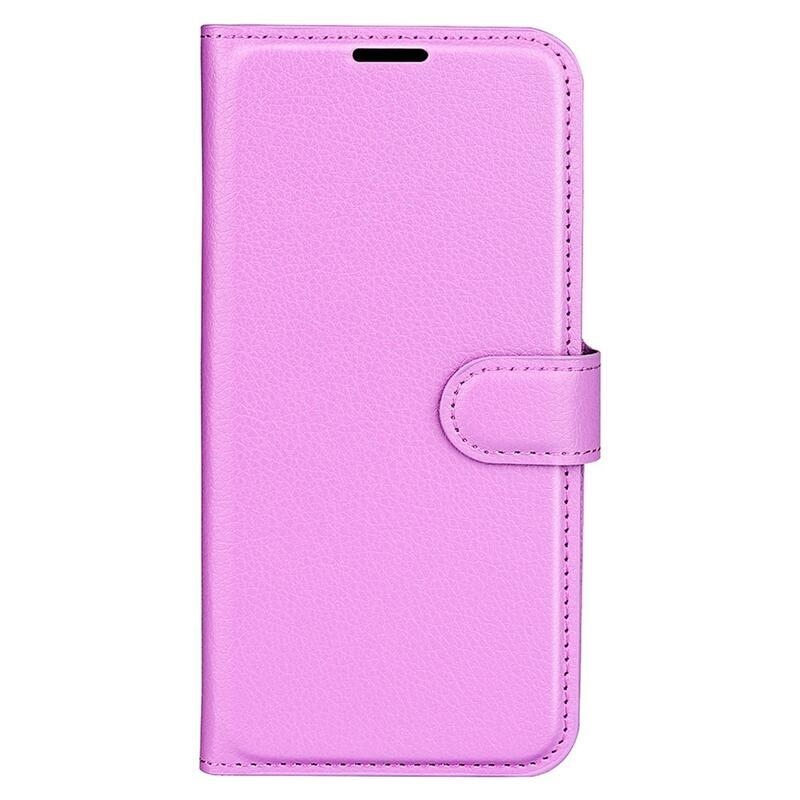 Litchi PU bőr pénztárca tok a Honor Magic 4 Lite 5G számára - lila