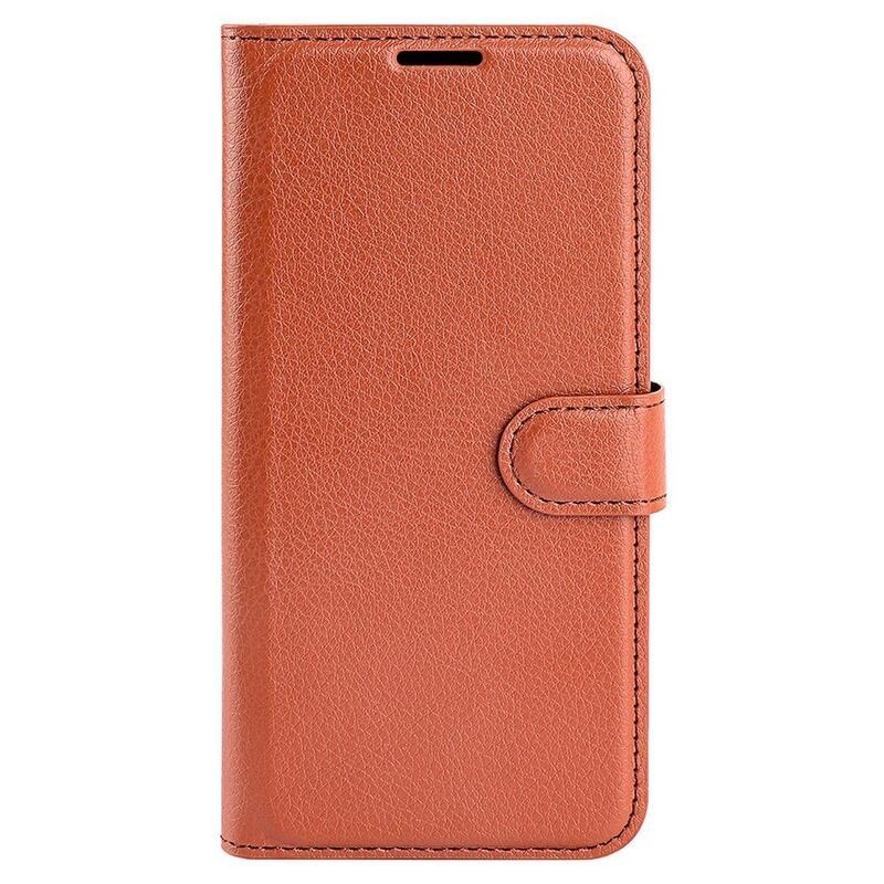 Litchi PU bőr pénztárca tok a Honor Magic 4 Lite 5G számára - barna