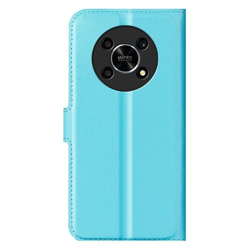 Litchi PU bőr pénztárca tok Honor Magic 4 Lite 5G - kék