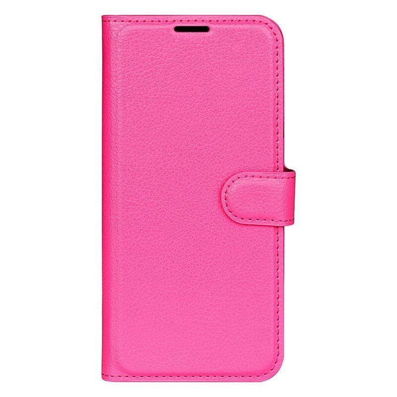 Litchi PU bőr pénztárca tok Honor Magic 4 Lite 5G - rózsaszínű