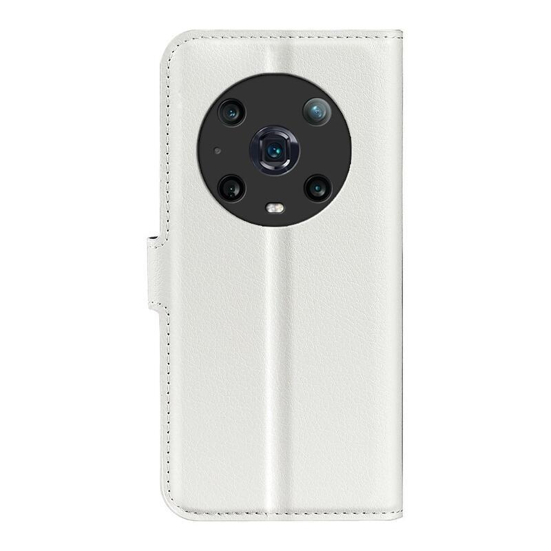 Litchi PU bőr pénztárca tok Honor Magic 4 Pro 5G - fehér