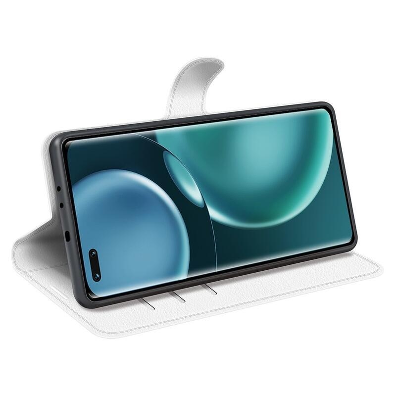 Litchi PU bőr pénztárca tok Honor Magic 4 Pro 5G - fehér