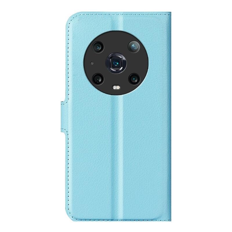 Litchi PU bőr pénztárca tok Honor Magic 4 Pro 5G - kék