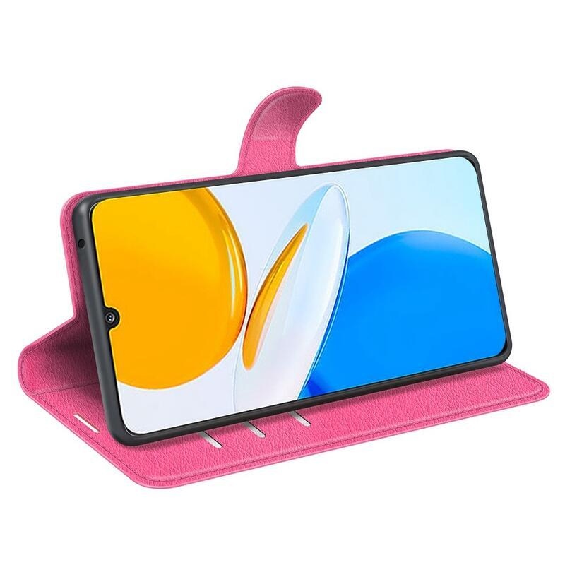 Litchi PU bőr pénztárca tok Honor X7 - rózsa