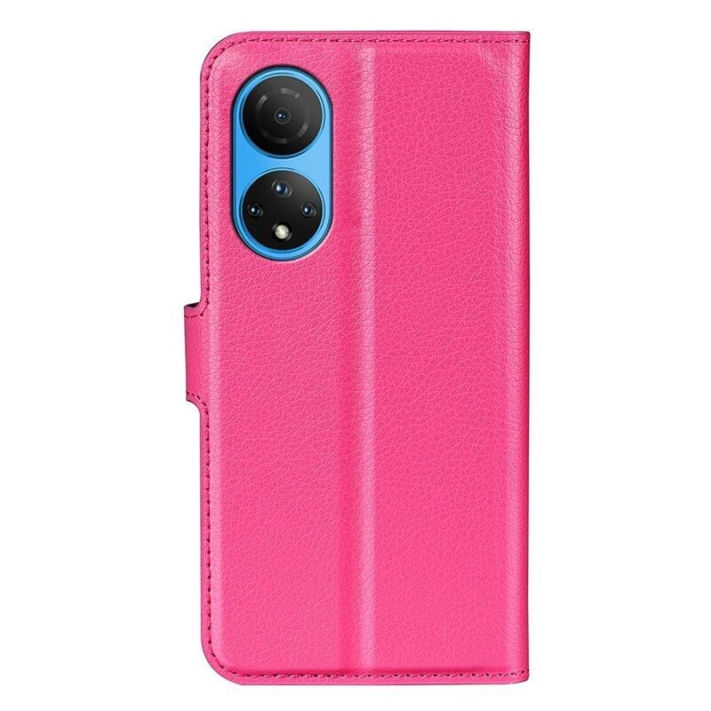 Litchi PU bőr pénztárca tok Honor X7 - rózsa