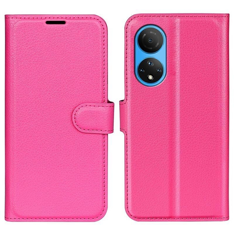 Litchi PU bőr pénztárca tok Honor X7 - rózsa