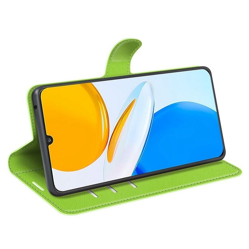 Litchi PU bőr pénztárca tok a Honor X7-hez - zöld