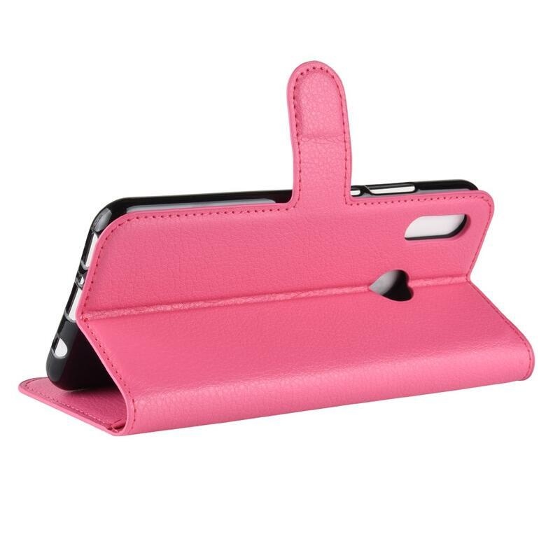 Litchi PU bőr pénztárca tok Huawei Nova 3i - rózsaszínű