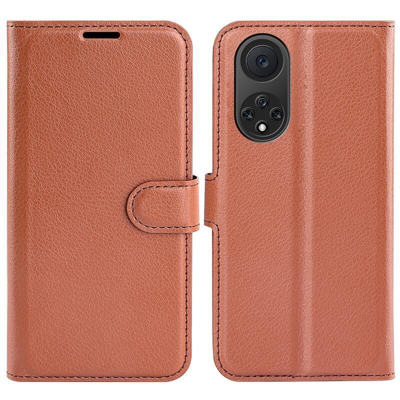 Litchi PU bőr pénztárca tok a Huawei Nova 9/Honor 50 számára - barna