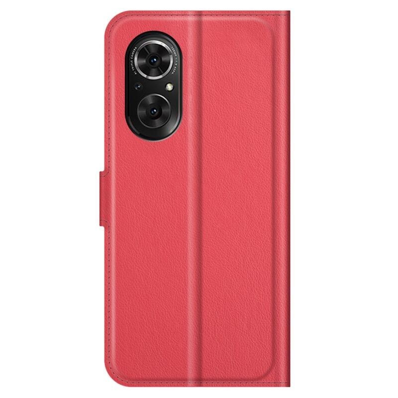 Litchi PU bőr pénztárca tok Huawei Nova 9 SE-hez - piros