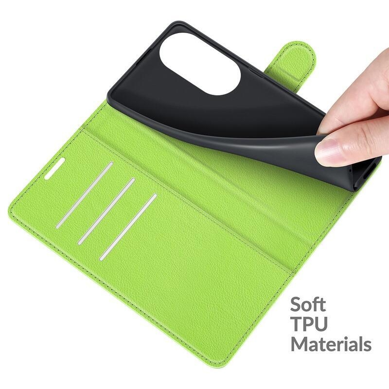 Litchi PU bőr pénztárca tok Huawei Nova 9 SE-hez - zöld