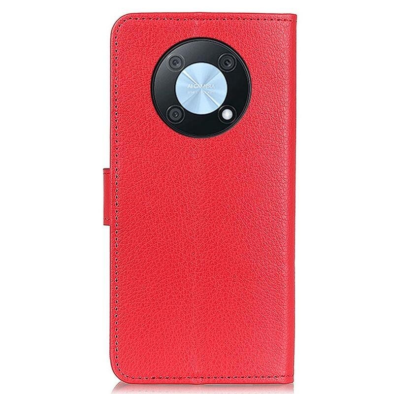 Litchi PU bőr pénztárca tok a Huawei Nova Y90-hez - piros