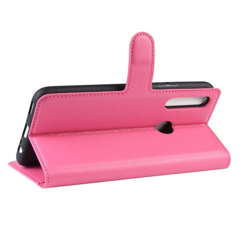 Litchi PU bőr pénztárca tok Huawei P Smart Z/Honor 9X - rózsaszínű