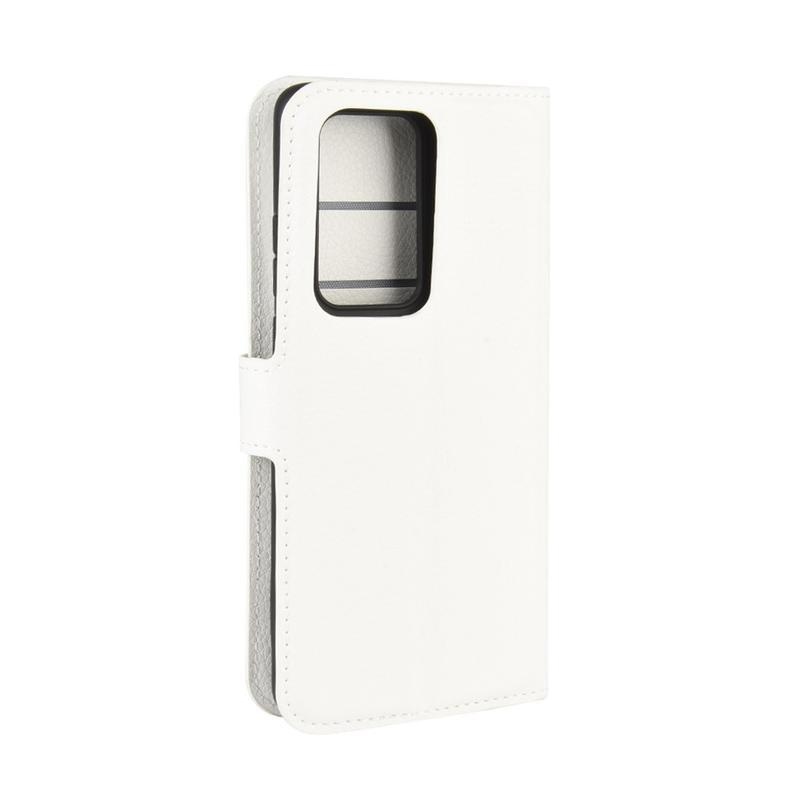 Litchi PU bőr pénztárca tok a Huawei P40 Pro-hoz - fehér
