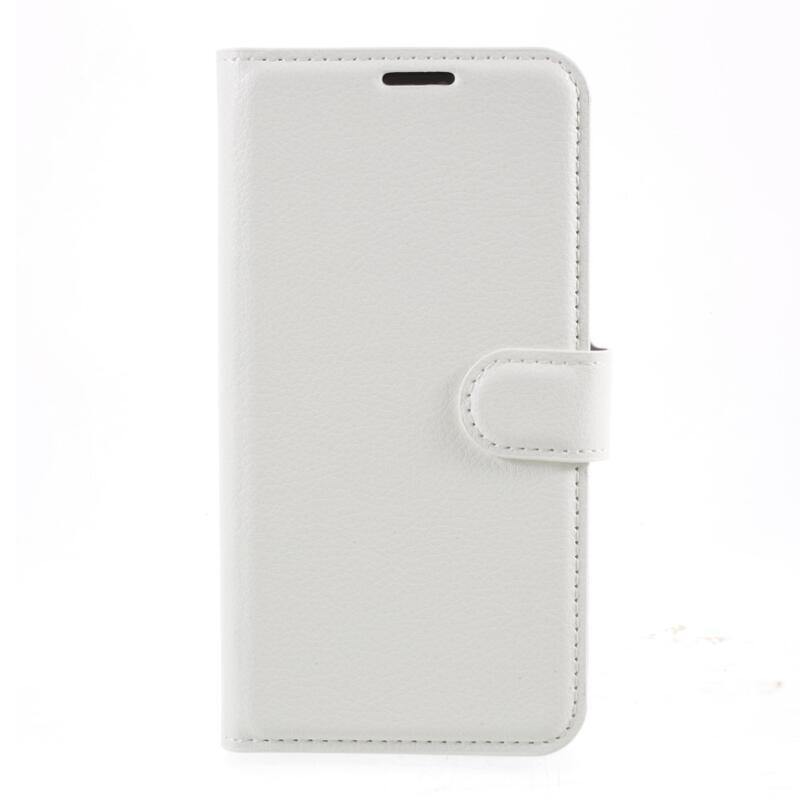 Litchi PU bőr pénztárca tok iPhone 12/12 Pro készülékhez - fehér