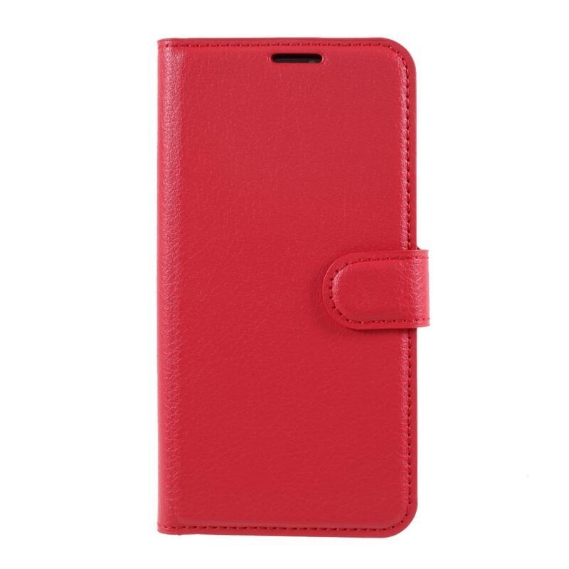 Litchi PU bőr pénztárca tok iPhone 12/12 Pro készülékhez - piros