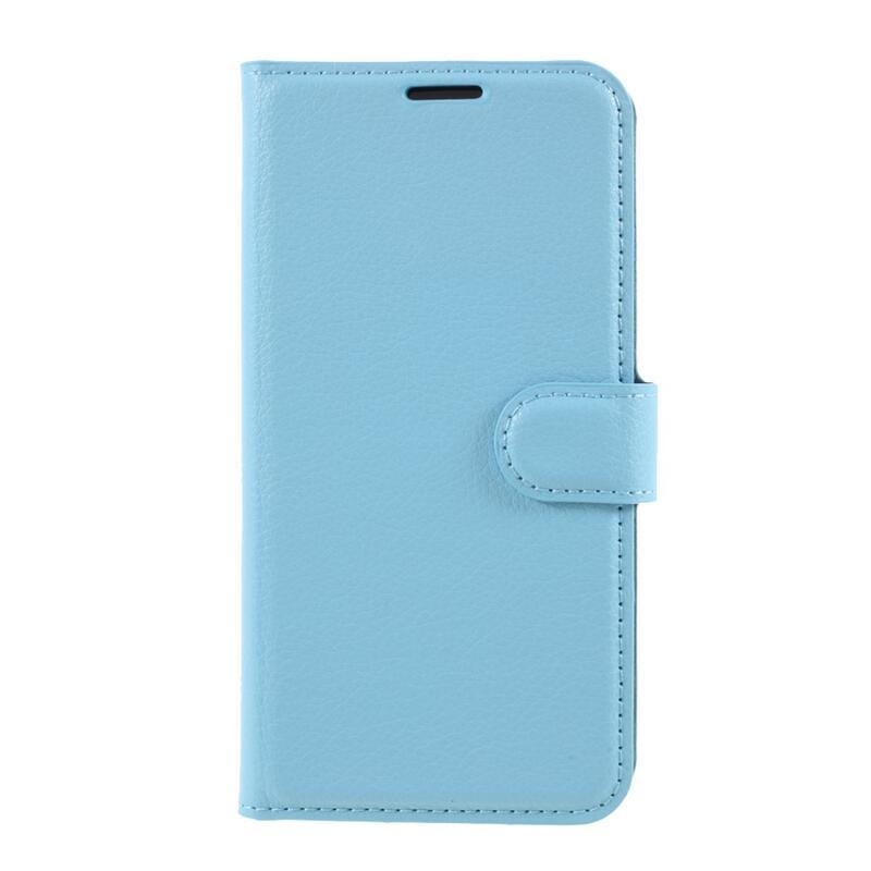 Litchi PU bőr pénztárca tok iPhone 12/12 Pro készülékhez - kék