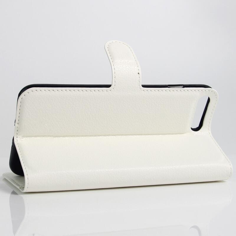 Litchi PU bőr tok iPhone 8 Plus/7 Plus készülékhez - fehér