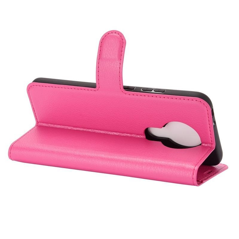 Litchi PU bőr pénztárca tok Nokia 3.4 - rózsaszínű