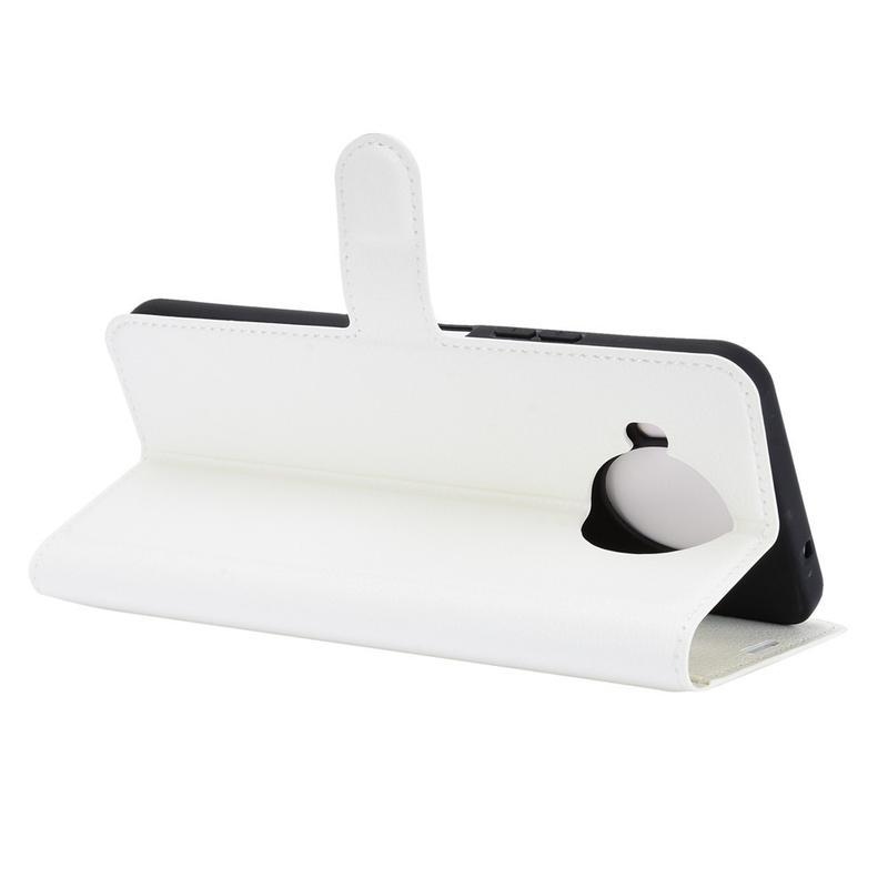 Litchi PU bőr pénztárca tok Nokia 8.3 5G mobiltelefonhoz - fehér