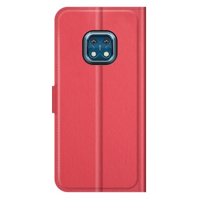 Litchi PU bőr pénztárca tok Nokia XR20-hoz - piros