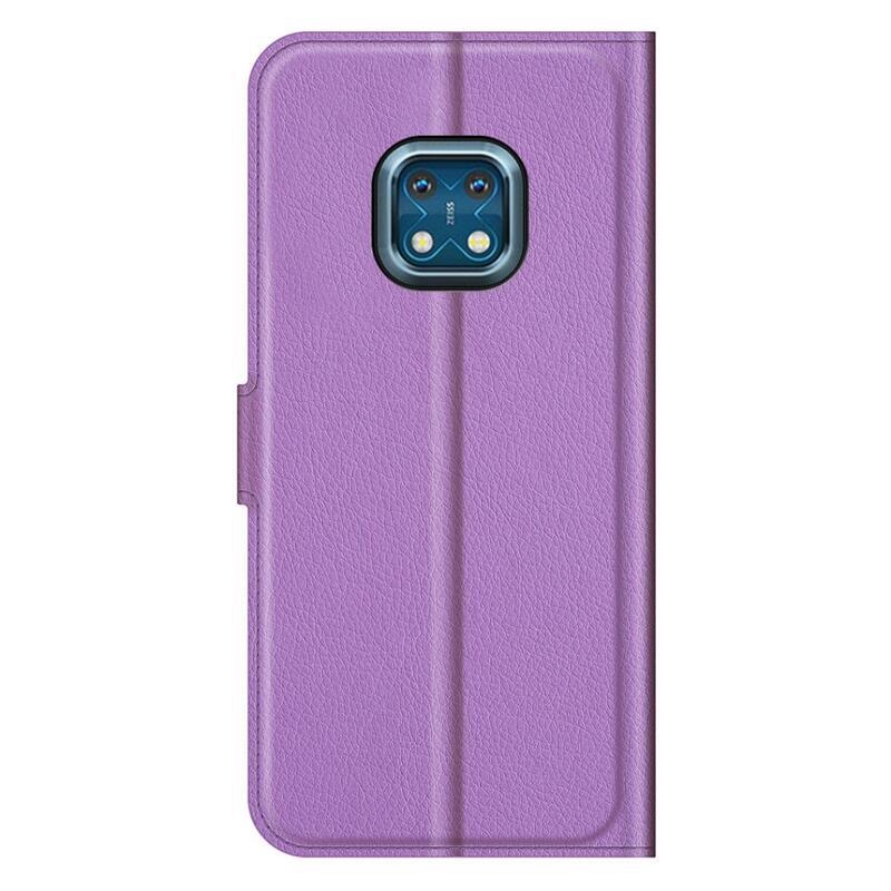 Litchi PU bőr pénztárca tok Nokia XR20 készülékhez - lila