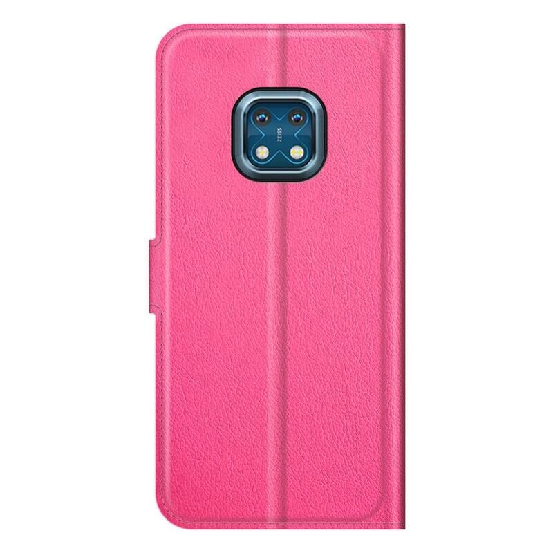 Litchi PU bőr pénztárca tok Nokia XR20-hoz - rózsaszínű