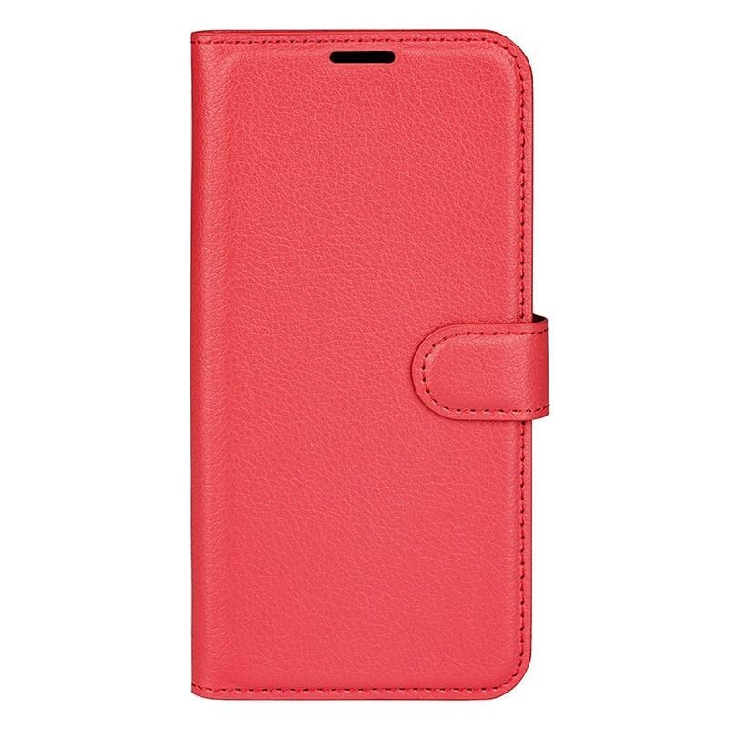 Litchi PU bőr pénztárca tok Samsung Galaxy A03-hoz - piros