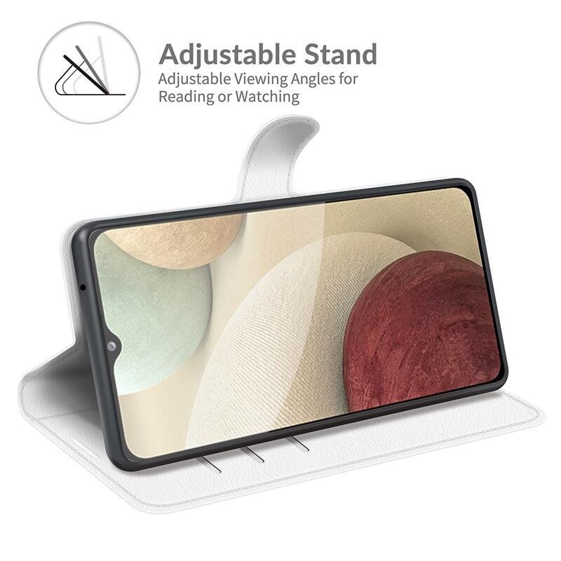 Litchi PU bőr pénztárca tok Samsung Galaxy A22 4G/M22 - fehér