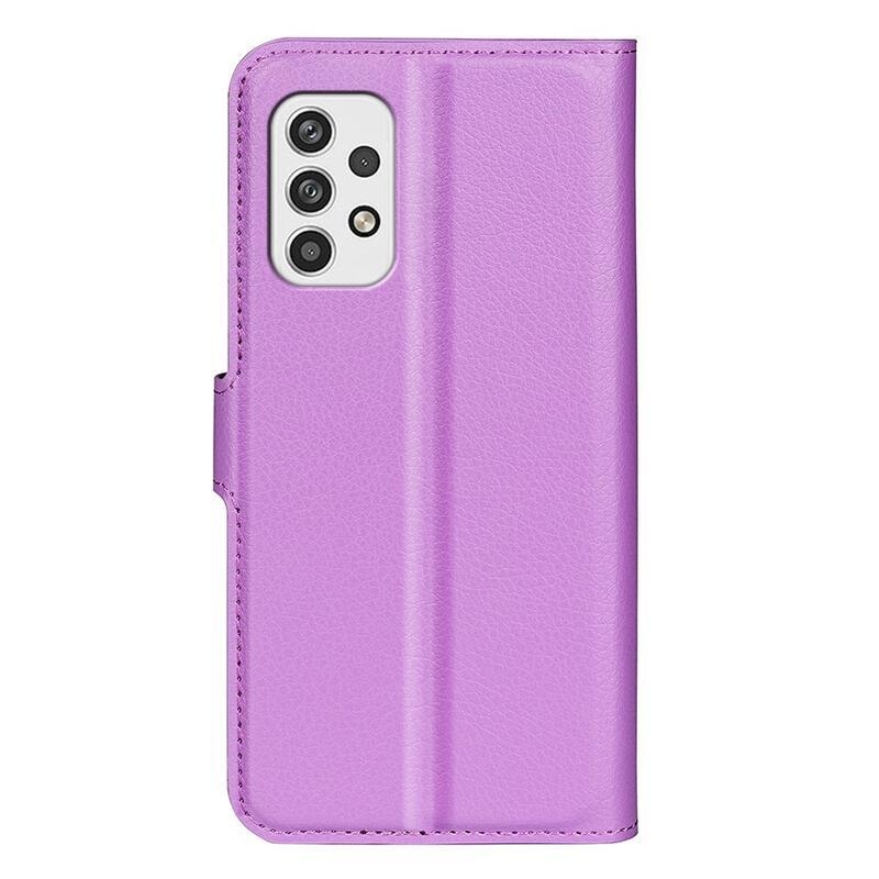 Litchi PU bőr pénztárca tok Samsung Galaxy A23 4G/5G - lila