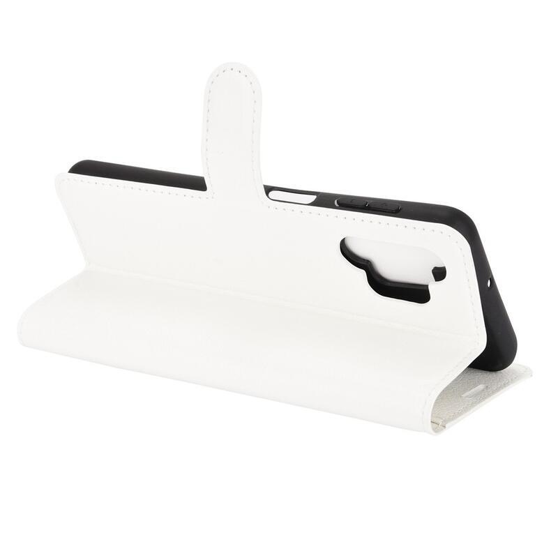 Litchi PU bőr pénztárca tok Samsung Galaxy A32 5G - fehér