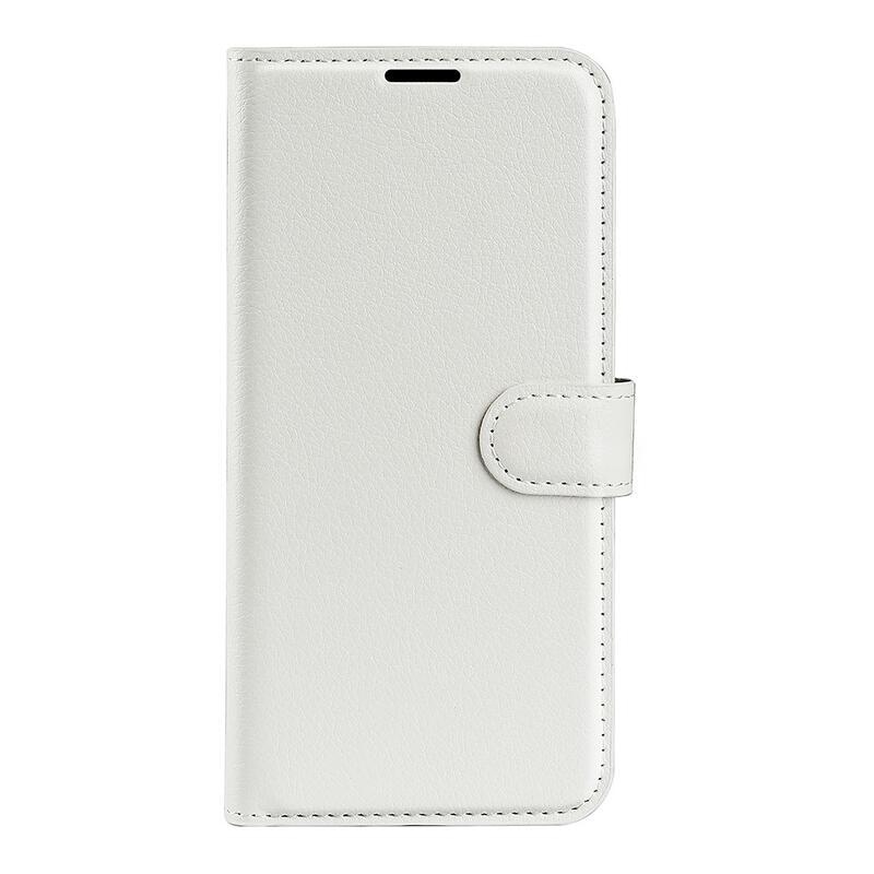 Litchi PU bőr pénztárca tok Samsung Galaxy A53 5G-hez - fehér
