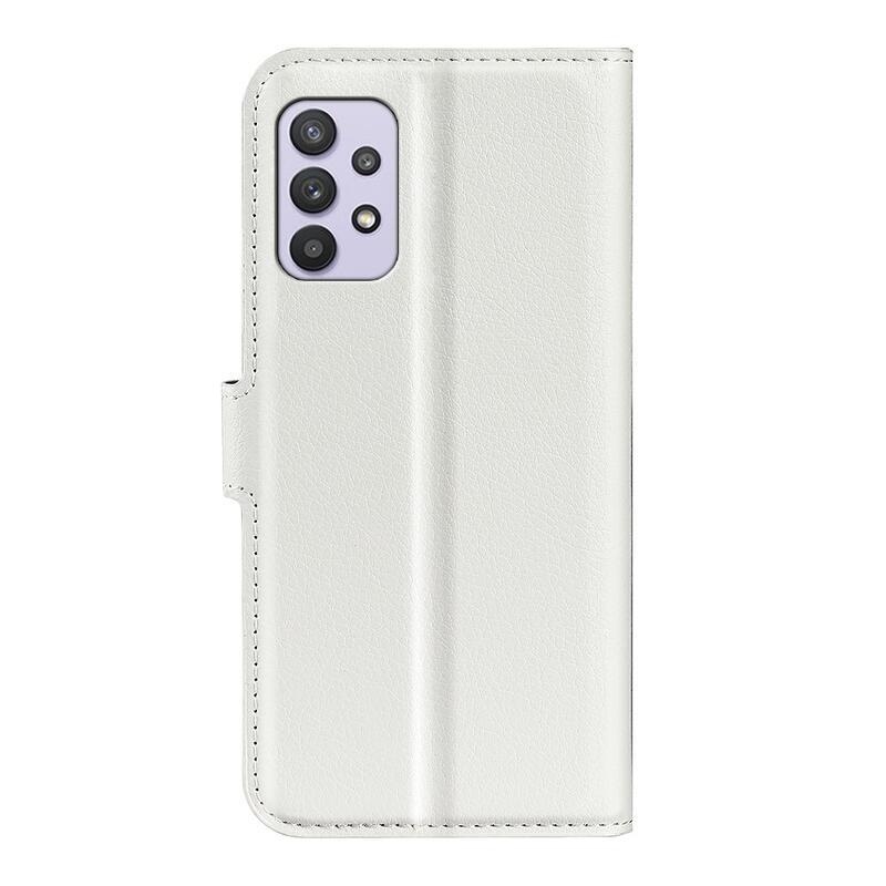 Litchi PU bőr pénztárca tok Samsung Galaxy A53 5G-hez - fehér