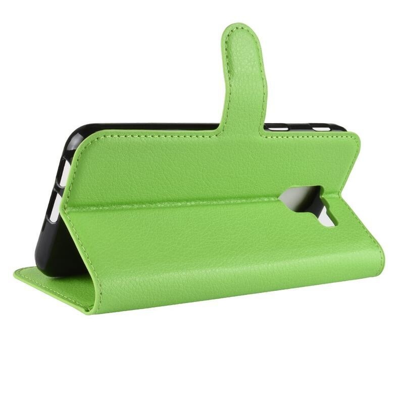 Litchi PU bőr pénztárca tok Samsung Galaxy J6 (2018) - zöld